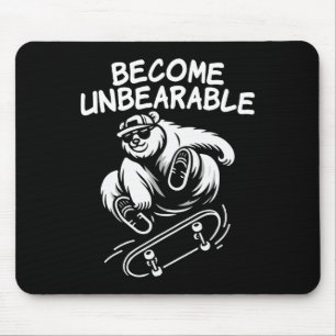 Mousepad Torne-se Insuportável Meme de Urso de Skate Divert