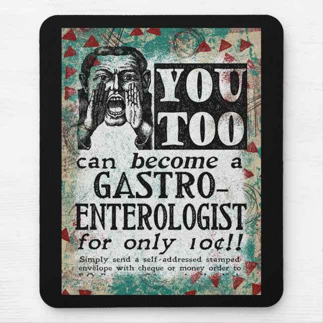 Mousepad Torne-Se Um Rato Gastroenterologista Pad Retro Eng (Frente)