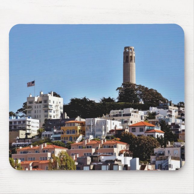 Mousepad Torre de Coit no monte do telégrafo na tomada de (Frente)
