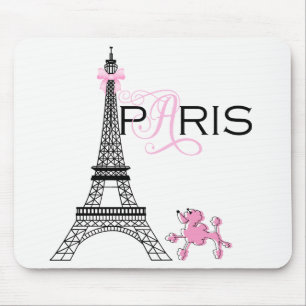 Mousepad Torre Eiffel Arco-íris Paris França Poodle Chic