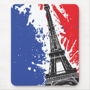 Mousepad Torre Eiffel bandeira do Grunge de Paris, France