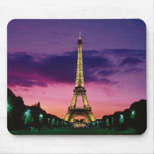 Mousepad Torre Eiffel bonita de Paris na noite