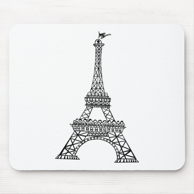 Mousepad Torre Eiffel de Linha Negra (Frente)