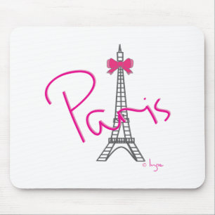 Mousepad Torre Eiffel de Paris com arco rosa