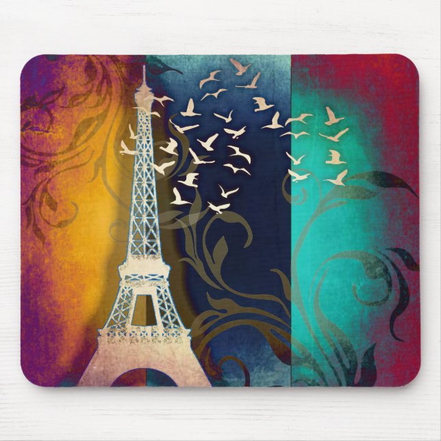 Mousepad Torre Eiffel de Paris redemoinho (Frente)