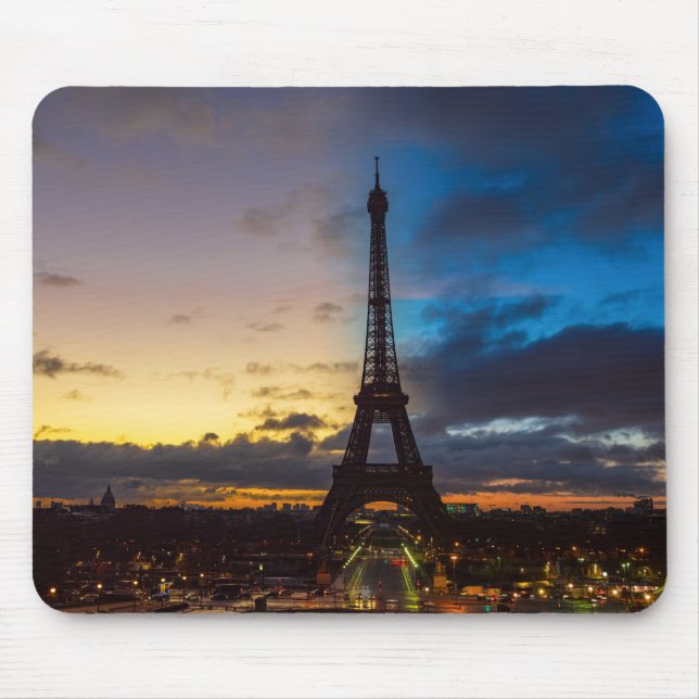 Mousepad Torre Eiffel de Trocadero durante a noite (Frente)