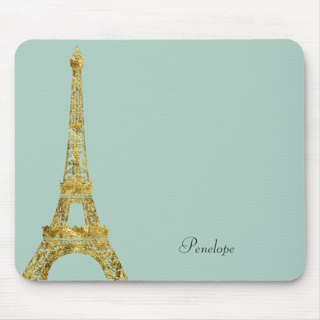 Mousepad Torre Eiffel Glam Dourado (Frente)