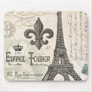 Mousepad torre Eiffel moderna do francês do vintage