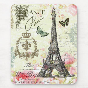 Mousepad torre Eiffel moderna do francês do vintage