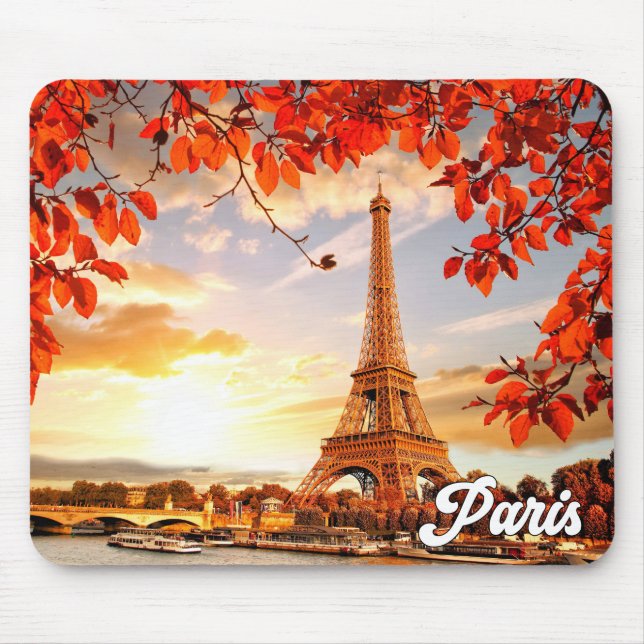 Mousepad Torre Eiffel No Outono, Paris, França (Frente)