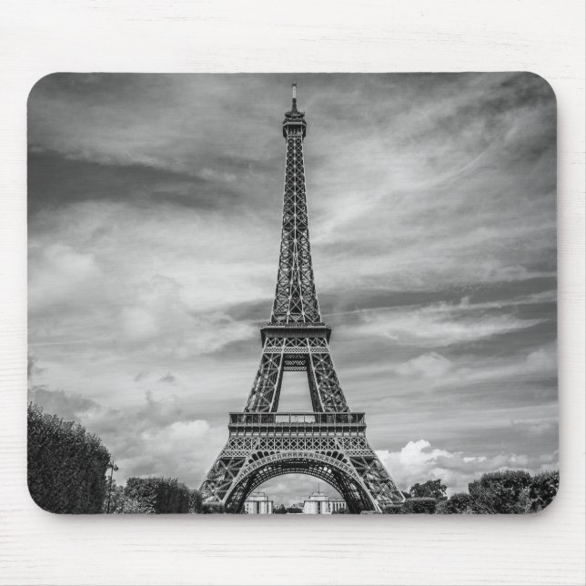 Mousepad Torre Eiffel Preta e Branca Paris França (Frente)