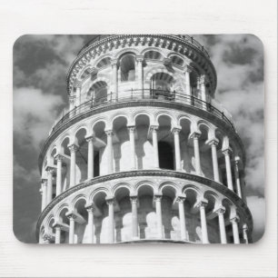 Mousepad Torre inclinada branca preta de Pisa Italia