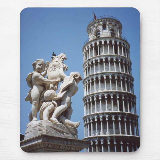 Mousepad Torre inclinada de Pisa com Estátua de Cherub (Frente)