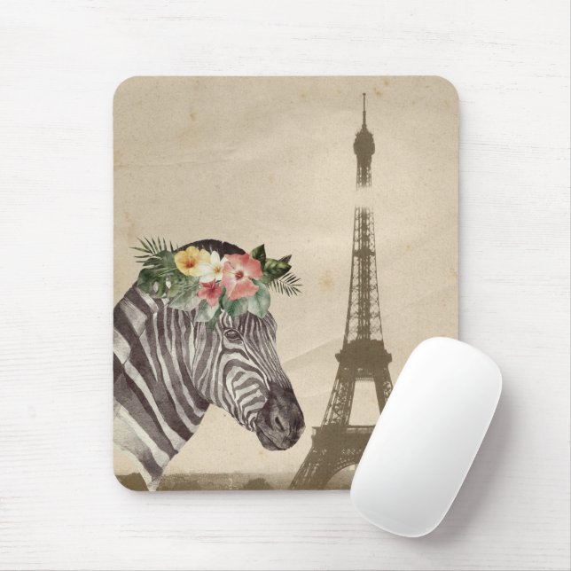 Mousepad Torre Zebra rico e Eiffel (Com mouse)