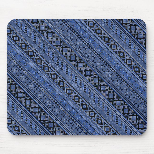 Mousepad Torres de ornamentação preto-e-branco da Ucrânia (Frente)