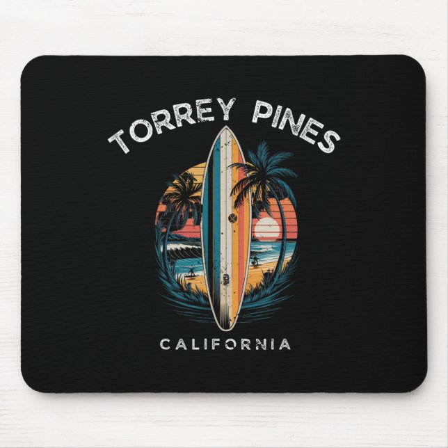 Mousepad Torrey Pines Beach California Men Women Surfing  (Frente)