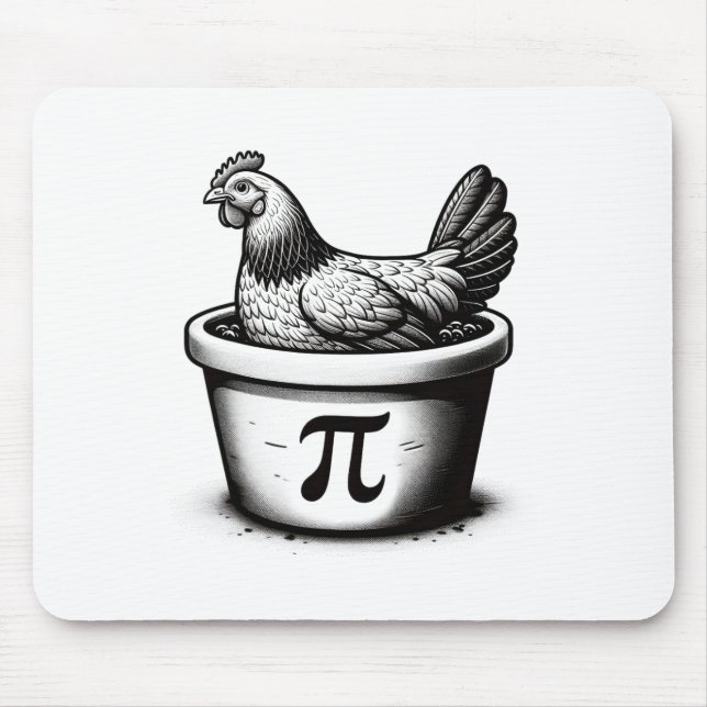 Mousepad Torta De Frango Dia Engraçado Pi Matemática Piada  (Frente)