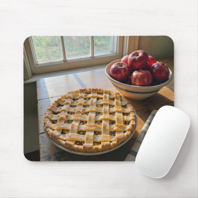 Mousepad Torta de Maçã Perto de uma Janela Ensolarada de um (Com mouse)