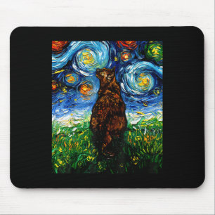 Mousepad TortoisesInferno Tortie Starry Night Kitty Art Por