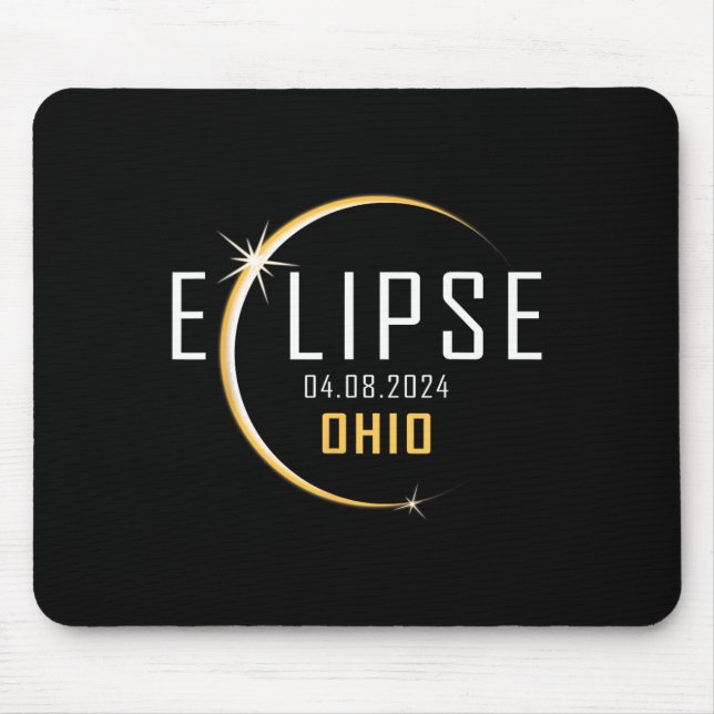 Mousepad Total de Eclipse Solar 2024 Ohio America Primavera (Frente)