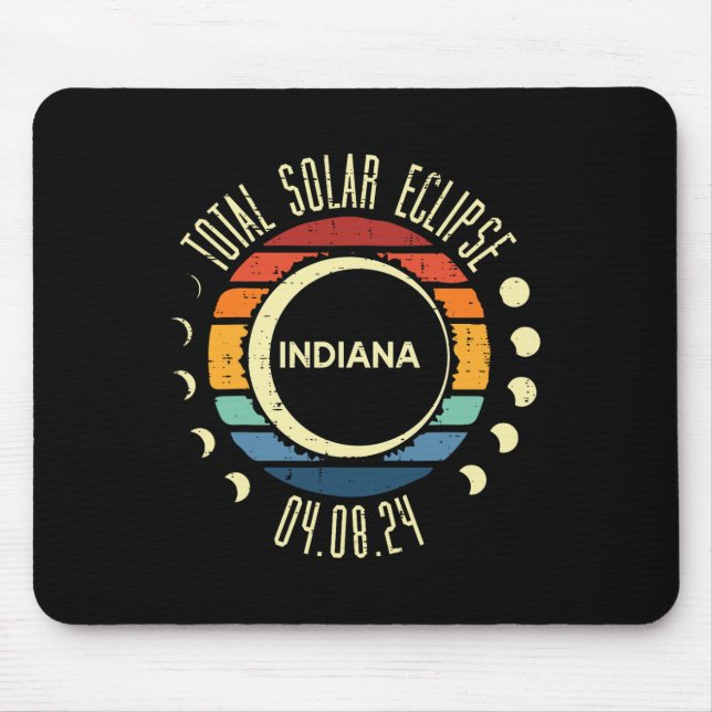 Mousepad Total de Eclipse Solar Indiana Retro 04.08.24 Home (Frente)
