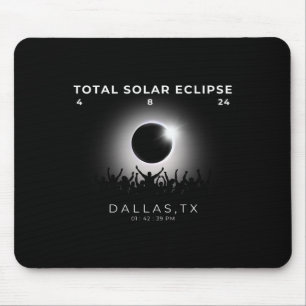 Mousepad Total de Eclipse Solar Totality Dallas Texas Wat 2