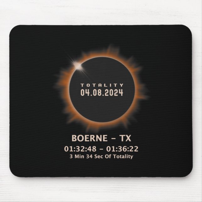 Mousepad Total Eclipse Solar 2024 04.08.24 Texas Tx (Frente)