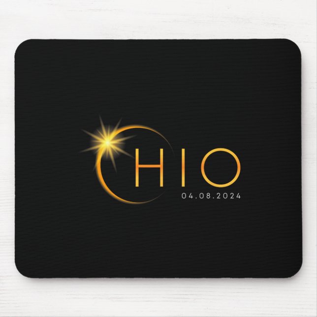 Mousepad Total Solar Eclipse 2024 State Ohio Totality April (Frente)