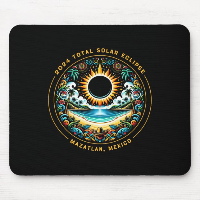 Mousepad Total Solar Eclipse Mazatlan México - Beac Mexican (Frente)