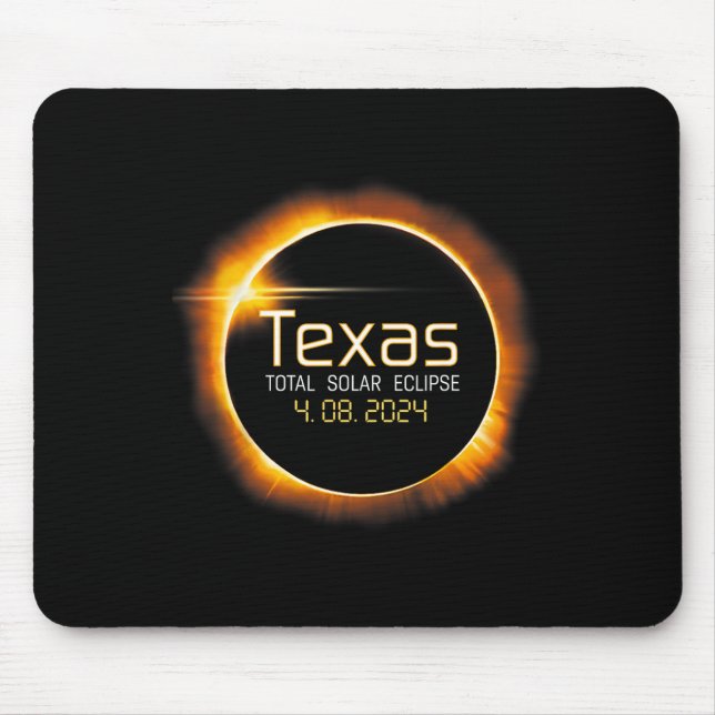 Mousepad Totalidade Usa do Eclipse Solar Texas 2024 (Frente)