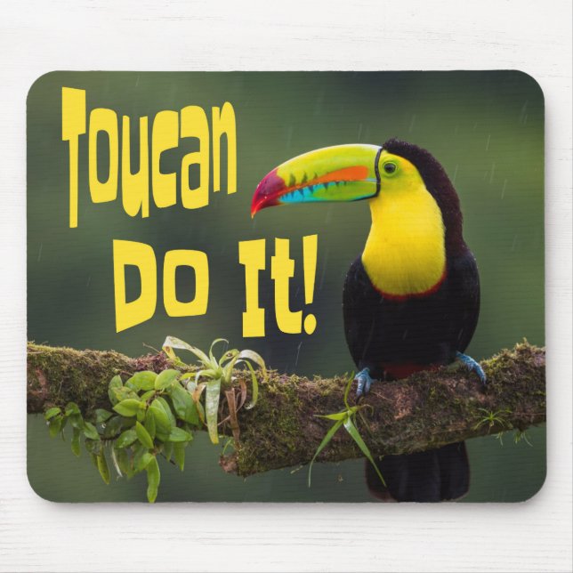 Mousepad Toucan Faça Isso! Pun Motivacional Colorido (Frente)