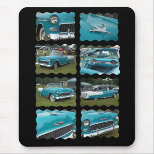 Mousepad touquoise 1955 e branco da colagem do belair