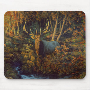 Mousepad Touro Elk na Floresta do outono