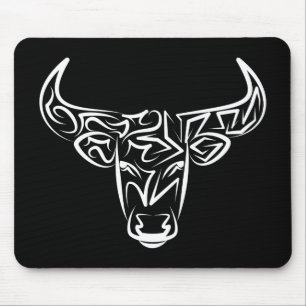 Mousepad Touro Tribal Negro e Branco / Ox