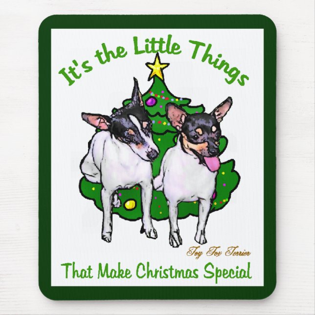 Mousepad Toy Fox Terrier presentes de Natal (Frente)