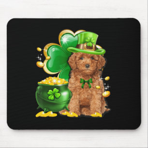 Mousepad Toy Poodle Dog Shamrock Rua irlandês Patrick