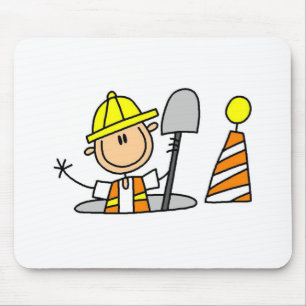 Mousepad Trabalhador da construção na câmara de visita