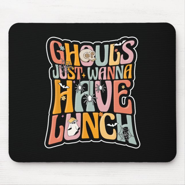 Mousepad Trabalhador De Café De Volta Ao Almoço De Hallowee (Frente)