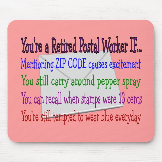 Mousepad Trabalhador postal aposentado--Camisetas (Frente)