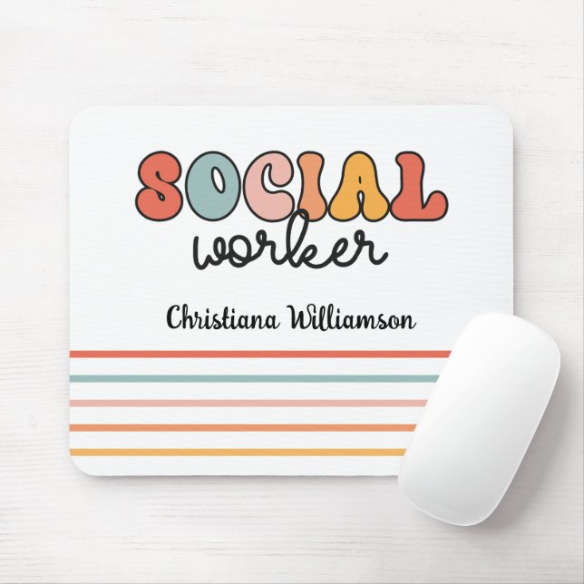 Mousepad Trabalhador Social Retroativo Personalizado (Com mouse)