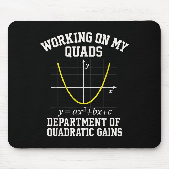Mousepad Trabalhando Nos Meus Quads Engraçado Álgebra Matem (Frente)