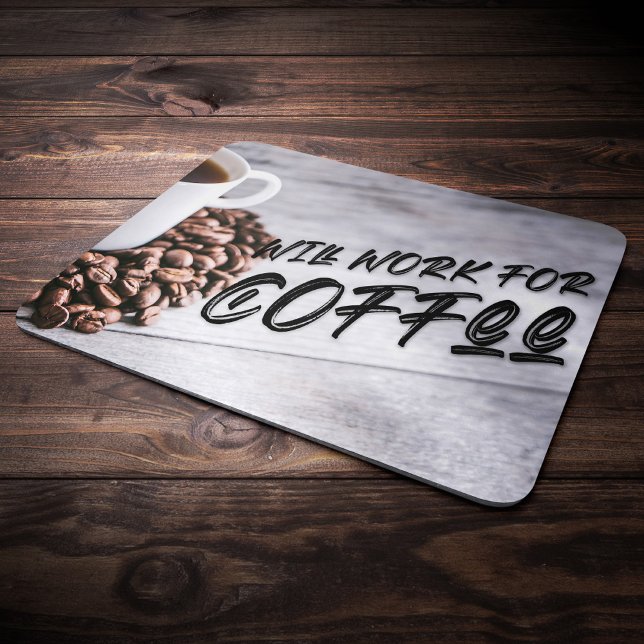 Mousepad Trabalhará para café, preto (Criador carregado)