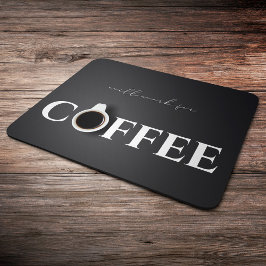 Mousepad Trabalhará por Café, Preto
