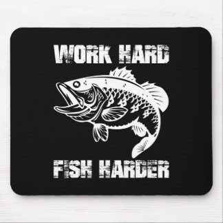 Mousepad Trabalhe Duro Pescando Mais Duro Pesca Pescador En
