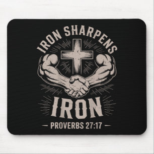 Mousepad Trabalho cristão masculino Ferro afiado ferro
