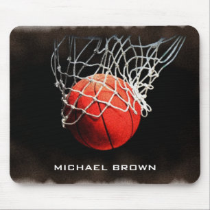 Mousepad Trabalho de arte de Basquete Único Seu Nome Perso