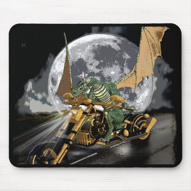 Mousepad Trabalho de arte de Dragão e Fantasia da Lua (Frente)