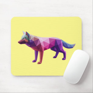 Mousepad Trabalho de arte de Gardient, lobo geométrico mode