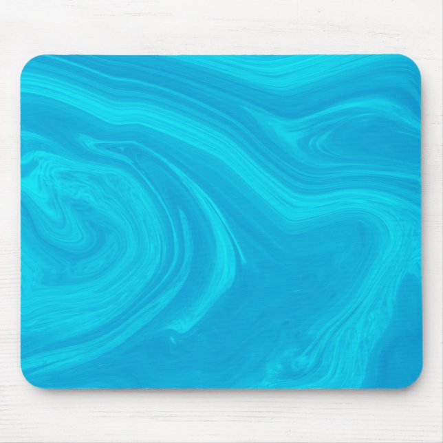 Mousepad Trabalho de arte de mármore líquido azul-Abstrato  (Frente)