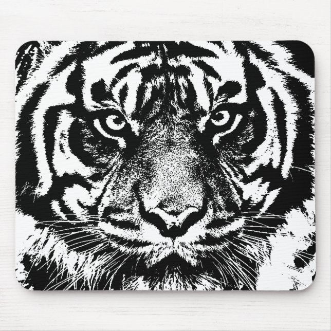 Mousepad Trabalho de arte de Olhos de Borneo Tiger Borneo W (Frente)